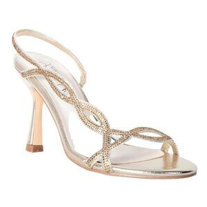 LAUREN Lorraine BNWOT sz 10 "Malaga" rhinestone slingback Gold heeled sandals